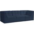 Bowery Hill Contemporary Biscuit Tufted Soft Navy Velvet Modular Sofa