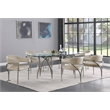 Bowery Hill Modern / Contemporary Brushed Chrome Metal Base Silver Dining Table