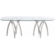 Bowery Hill Modern / Contemporary Brushed Chrome Metal Base Silver Dining Table
