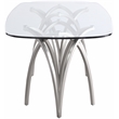 Bowery Hill Modern / Contemporary Brushed Chrome Metal Base Silver Dining Table