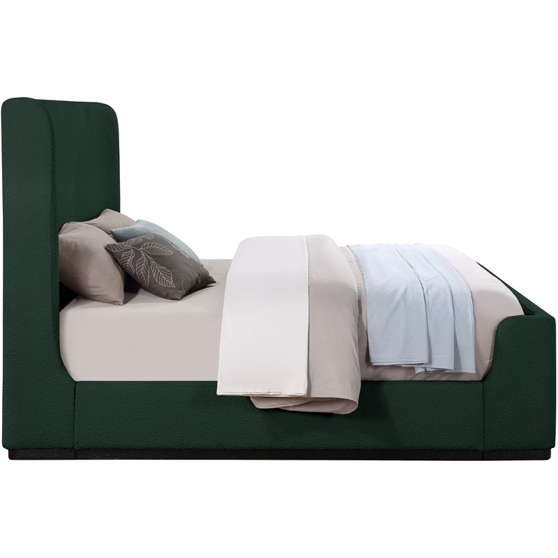 Bowery Hill Contemporary Rich Green Durable Boucle Fabric Full Bed