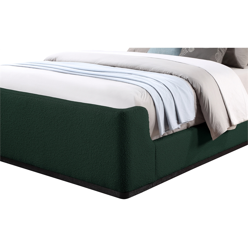 Bowery Hill Contemporary Rich Green Durable Fabric Queen Bed
