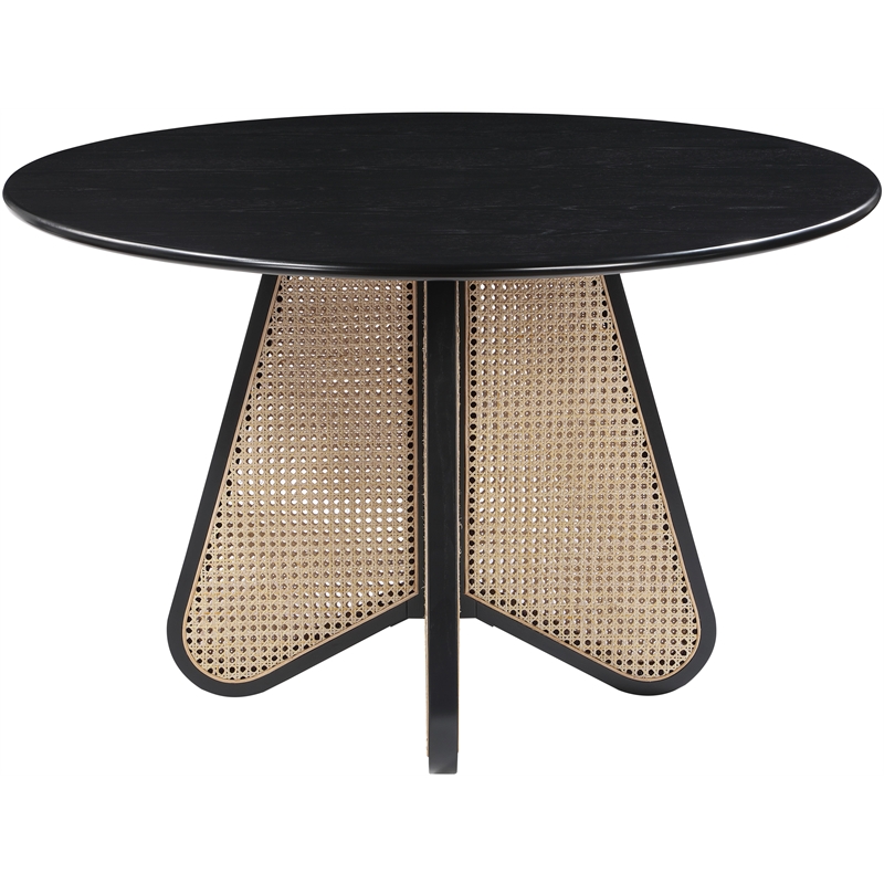 Bowery Hill Modern / Contemporary Solid Wood Black Dining Table