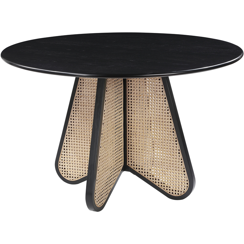 Bowery Hill Modern / Contemporary Solid Wood Black Dining Table