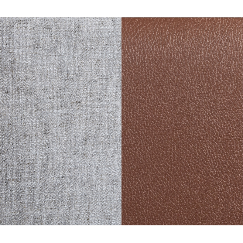 Bowery Hill Contemporary Soft Brown & Rich Cream Linen Textured Queen Bed