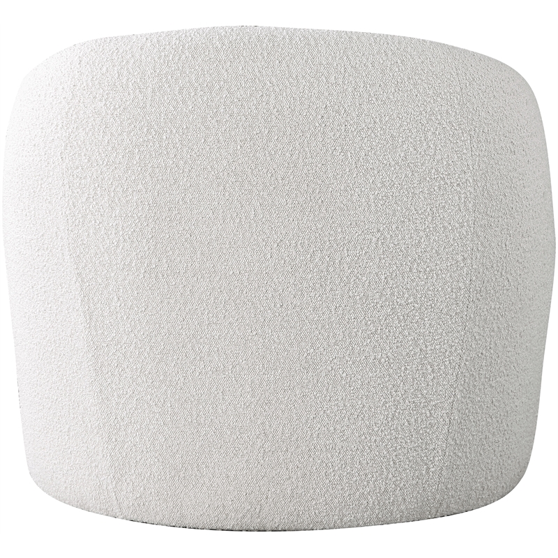 Bowery Hill Contemporary Cream Boucle / Cognac Vegan Leather Accent Chair