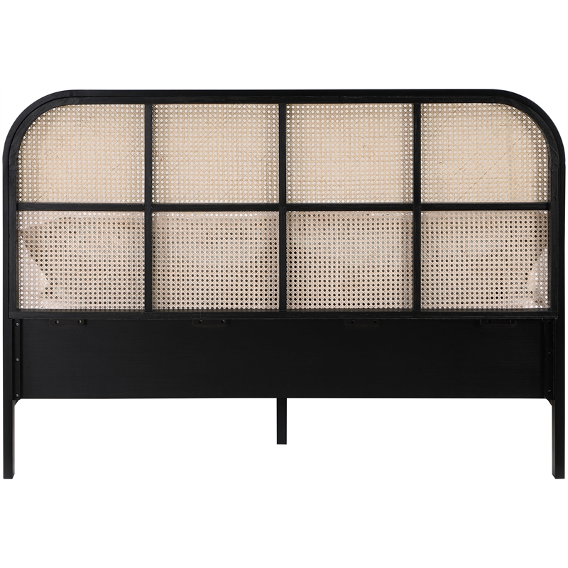 Bowery Hill Modern / Contemporary Solid Ash Wood Black Full Bed