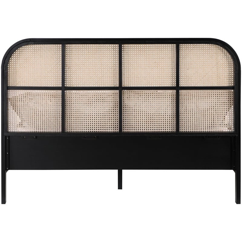 Bowery Hill Modern / Contemporary Solid Ash Wood Black Queen Bed