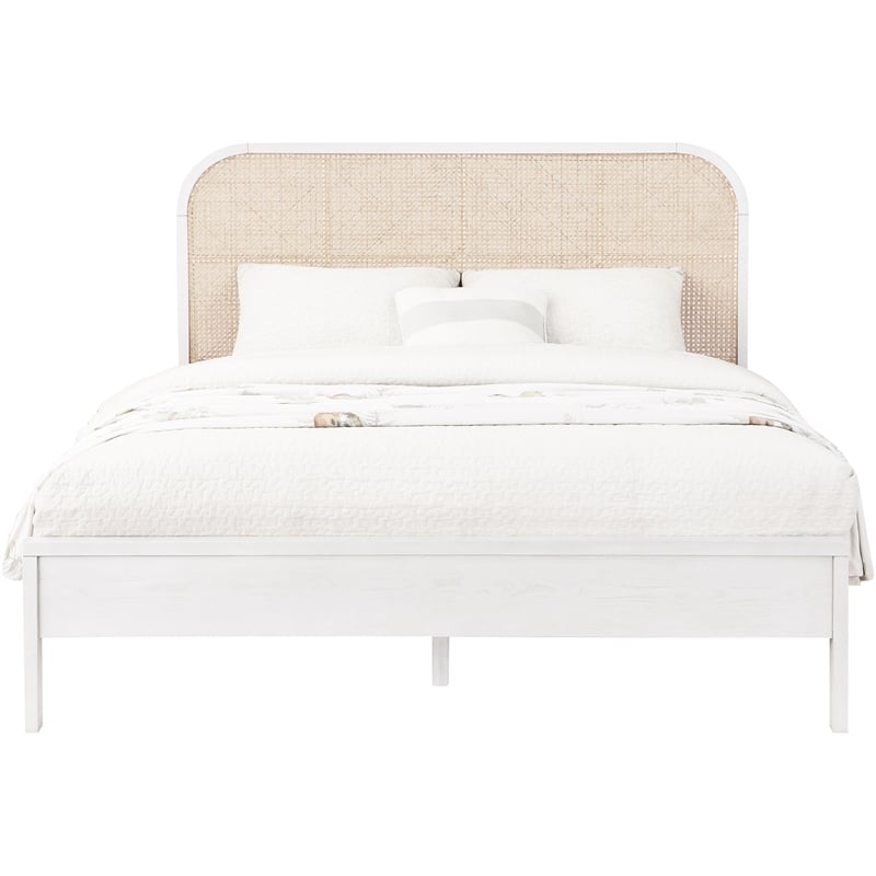 Bowery Hill Modern / Contemporary Solid Ash Wood White Full Bed