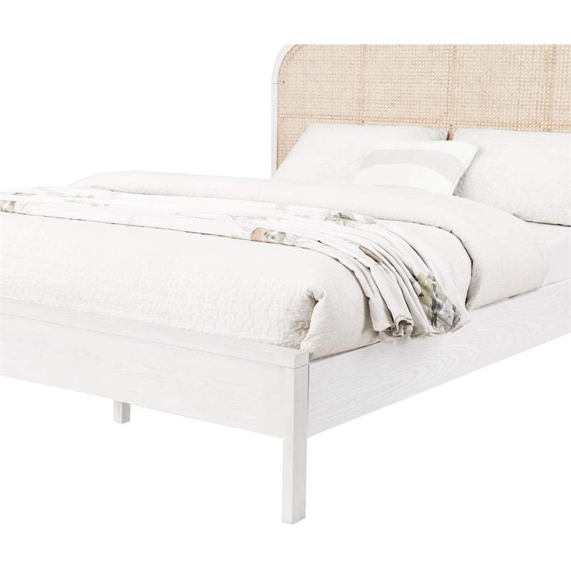 Bowery Hill Modern / Contemporary Solid Ash Wood White Full Bed