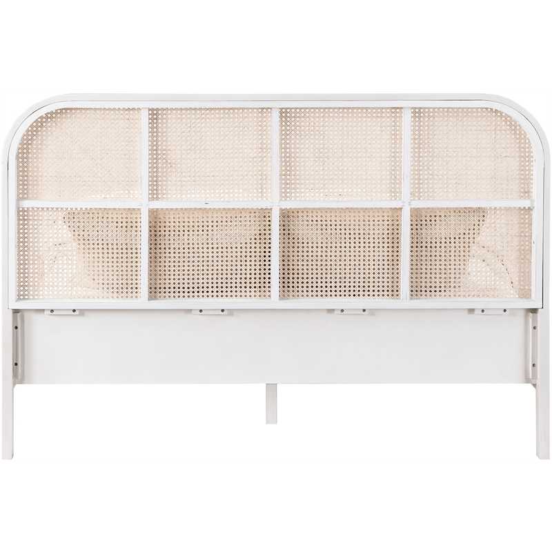 Bowery Hill Modern / Contemporary Solid Ash Wood White Queen Bed