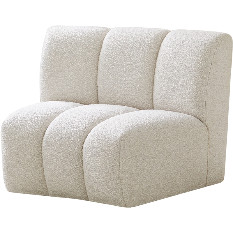Bowery Hill Contemporary Rich Cream Boucle Fabric Modular Chair