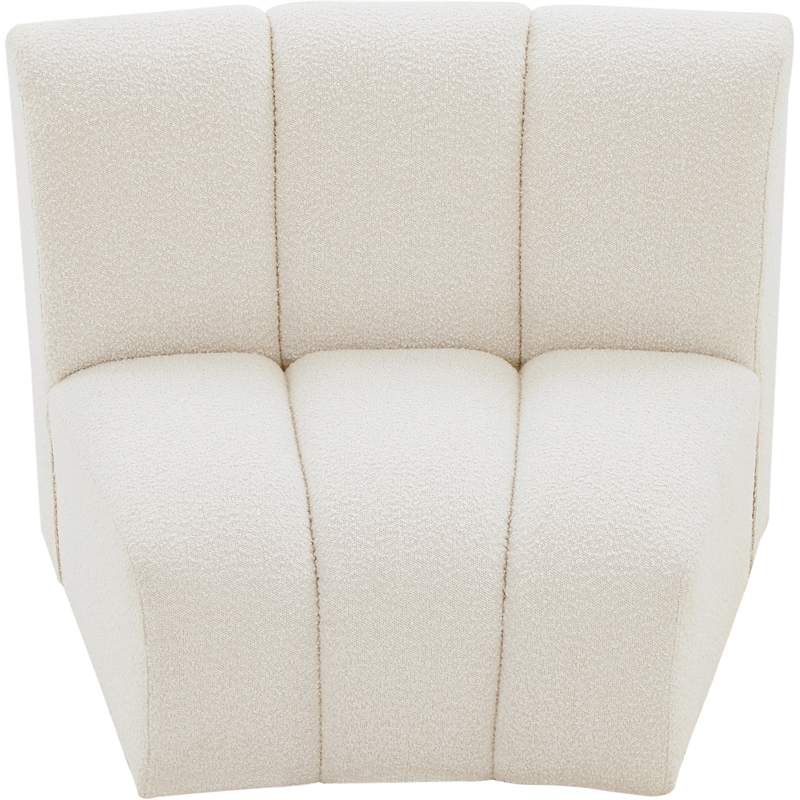 Bowery Hill Contemporary Rich Cream Boucle Fabric Modular Chair