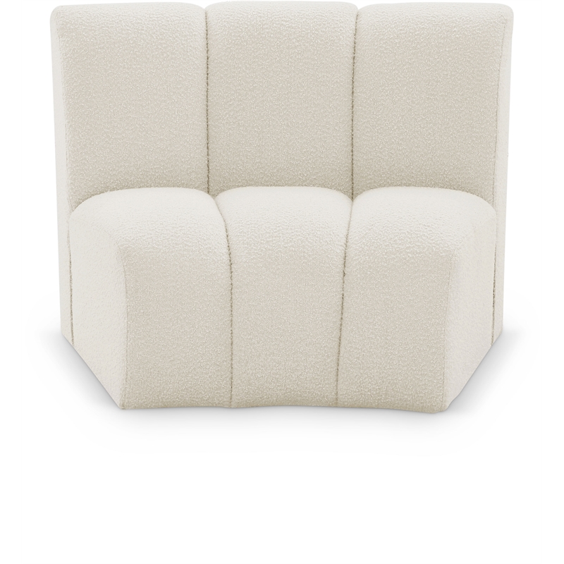 Bowery Hill Contemporary Rich Cream Boucle Fabric Modular Chair