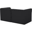 Bowery Hill Contemporary Deep Button Tufted Soft Black Velvet Modular Sofa