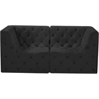 Bowery Hill Contemporary Deep Button Tufted Soft Black Velvet Modular Sofa