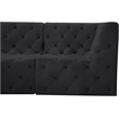 Bowery Hill Contemporary Deep Button Tufted Soft Black Velvet Modular Sofa