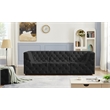 Bowery Hill Contemporary Deep Button Tufted Soft Black Velvet Modular Sofa