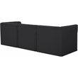 Bowery Hill Contemporary Deep Button Tufted Soft Black Velvet Modular Sofa