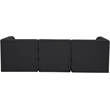 Bowery Hill Contemporary Deep Button Tufted Soft Black Velvet Modular Sofa