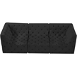 Bowery Hill Contemporary Deep Button Tufted Soft Black Velvet Modular Sofa