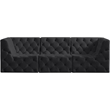 Bowery Hill Contemporary Deep Button Tufted Soft Black Velvet Modular Sofa