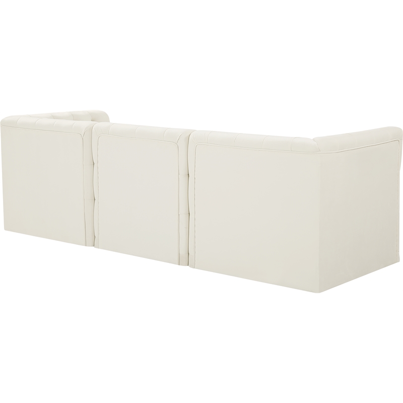 Bowery Hill Contemporary Deep Button Tufted Soft Cream Velvet Modular Sofa
