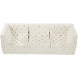 Bowery Hill Contemporary Deep Button Tufted Soft Cream Velvet Modular Sofa