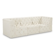 Bowery Hill Contemporary Deep Button Tufted Soft Cream Velvet Modular Sofa