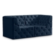 Bowery Hill Contemporary Deep Button Tufted Soft Navy Velvet Modular Sofa