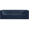 Bowery Hill Contemporary Deep Button Tufted Soft Navy Velvet Modular Sofa