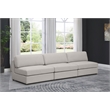 Bowery Hill Upholstered Beige Durable Linen Textured Fabric Modular Sofa