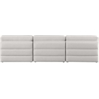 Bowery Hill Upholstered Beige Durable Linen Textured Fabric Modular Sofa