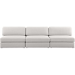 Bowery Hill Upholstered Beige Durable Linen Textured Fabric Modular Sofa
