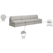 Bowery Hill Upholstered Beige Durable Linen Textured Fabric Modular Sofa