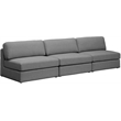 Bowery Hill Upholstered Grey Durable Linen Textured Fabric Modular Sofa