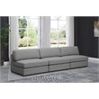 Bowery Hill Upholstered Grey Durable Linen Textured Fabric Modular Sofa