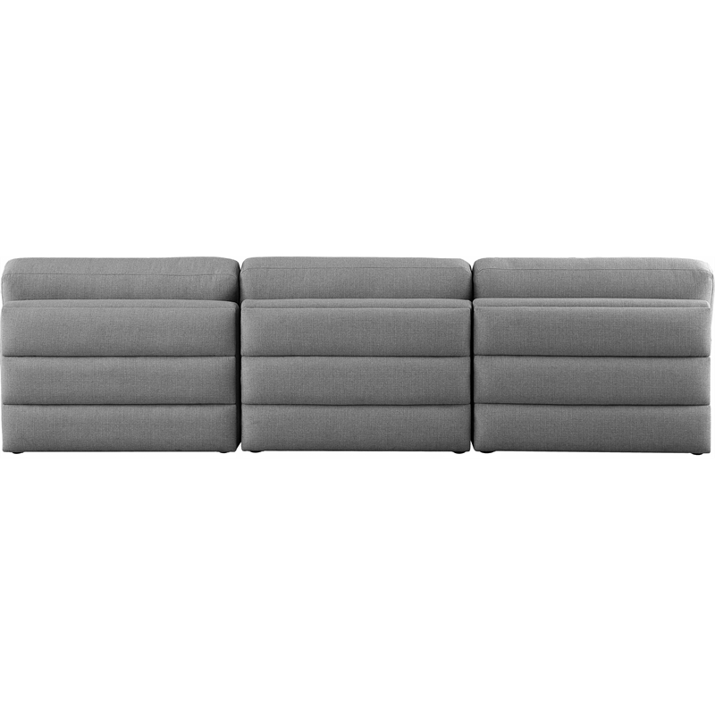 Bowery Hill Upholstered Grey Durable Linen Textured Fabric Modular Sofa
