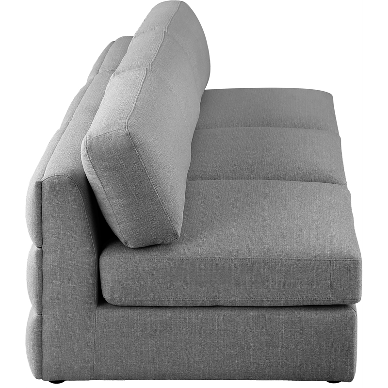 Bowery Hill Upholstered Grey Durable Linen Textured Fabric Modular Sofa