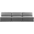 Bowery Hill Upholstered Grey Durable Linen Textured Fabric Modular Sofa
