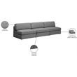 Bowery Hill Upholstered Grey Durable Linen Textured Fabric Modular Sofa