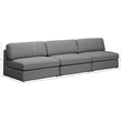 Bowery Hill Upholstered Grey Durable Linen Textured Fabric Modular Sofa