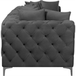 Bowery Hill Contemporary Deep Button Tufted Soft Grey Velvet Modular Sofa