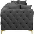 Bowery Hill Contemporary Deep Button Tufted Soft Grey Velvet Modular Sofa