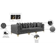 Bowery Hill Contemporary Deep Button Tufted Soft Grey Velvet Modular Sofa