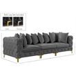Bowery Hill Contemporary Deep Button Tufted Soft Grey Velvet Modular Sofa