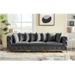Bowery Hill Contemporary Deep Button Tufted Soft Grey Velvet Modular Sofa