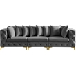 Bowery Hill Contemporary Deep Button Tufted Soft Grey Velvet Modular Sofa