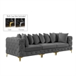 Bowery Hill Contemporary Deep Button Tufted Soft Grey Velvet Modular Sofa