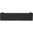 Bowery Hill Contemporary Deep Button Tufted Soft Black Velvet Modular Sofa